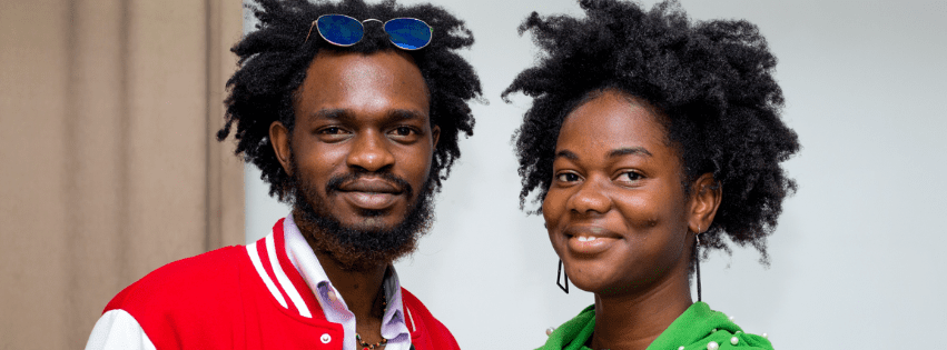 Image of a man and woman standing next to each other smiling. Showing the connection that can come from a prepare enrich assessment in Atlanta, GA. Through the assessment and prepare enrich premarital counseling an Atlanta relationship counselor can help you build a strong relationship.